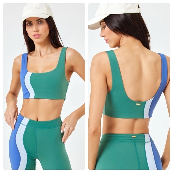 L*Space | Sporty Make Waves Color Block Sports Bra Top | S - Picture 2 of 12